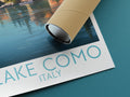 lake como travel poster rolled italy