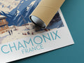 chamonix travel poster rolled france