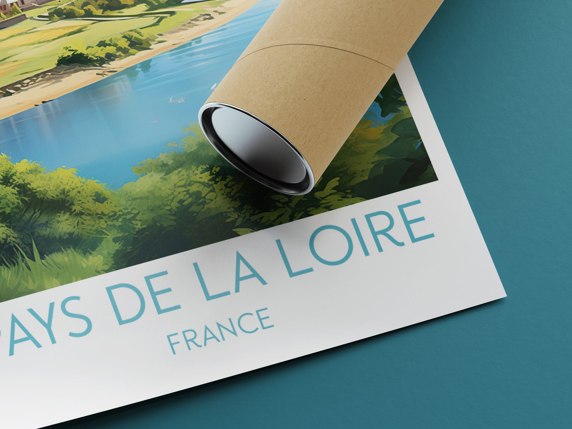 pays de la loire travel poster rolled france