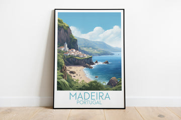 madeira travel poster on the ground portugal