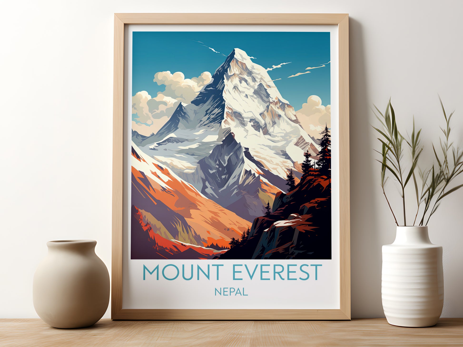 mount everest travel poster for kitchen nepal