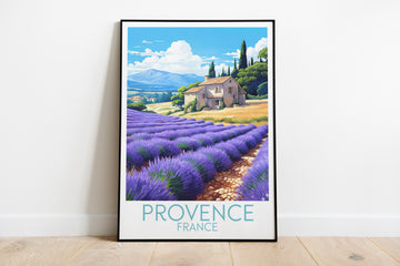 provence travel poster on the ground france