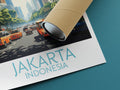 jakarta travel poster rolled indonesia