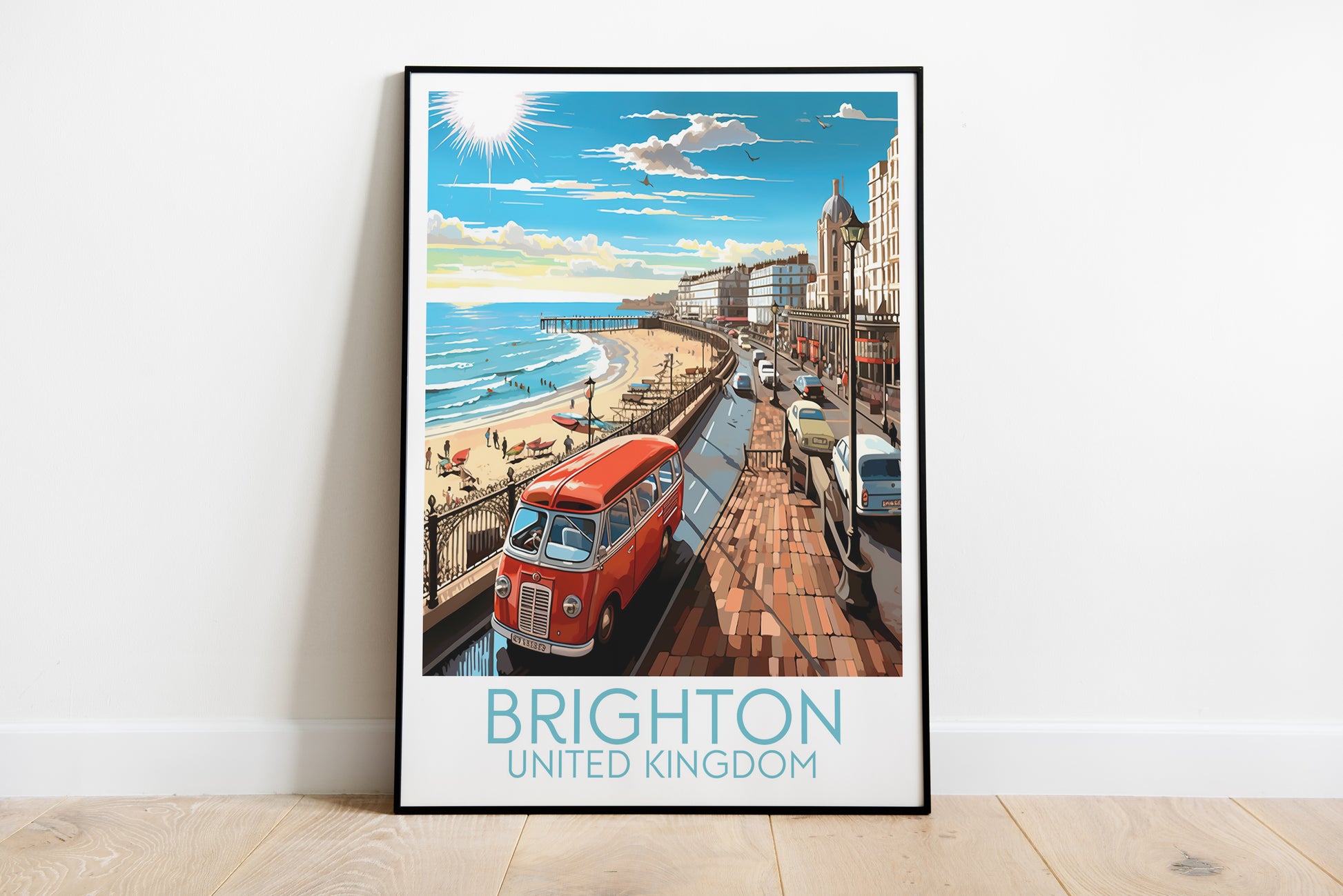 brighton travel poster on the ground united kingdom