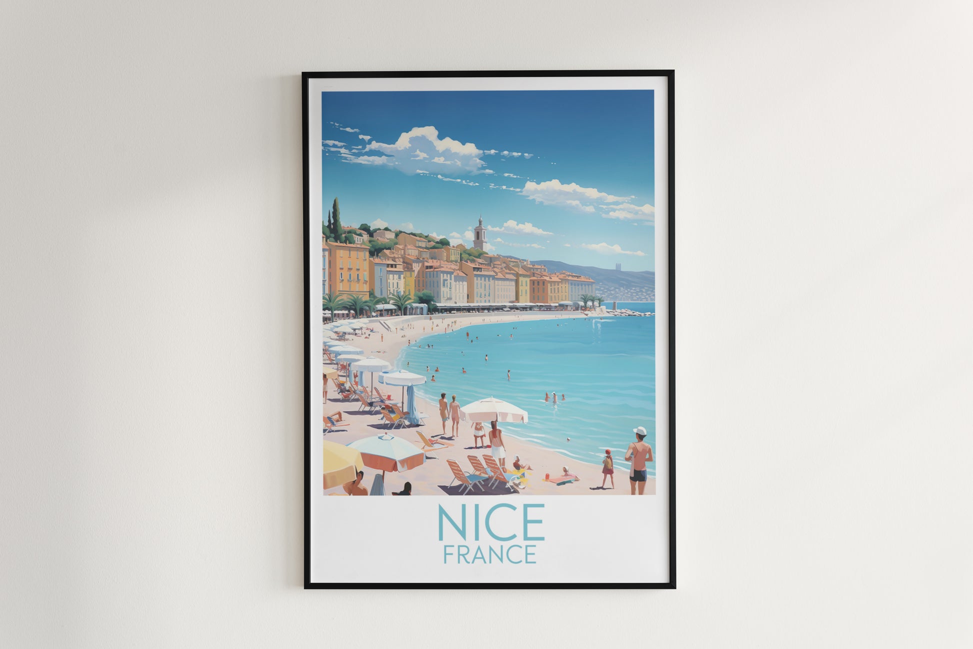 nice travel poster hanged on the wall france