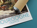 bourgogne travel poster rolled france