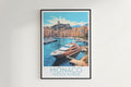 monaco travel poster hanged on the wall french riviera