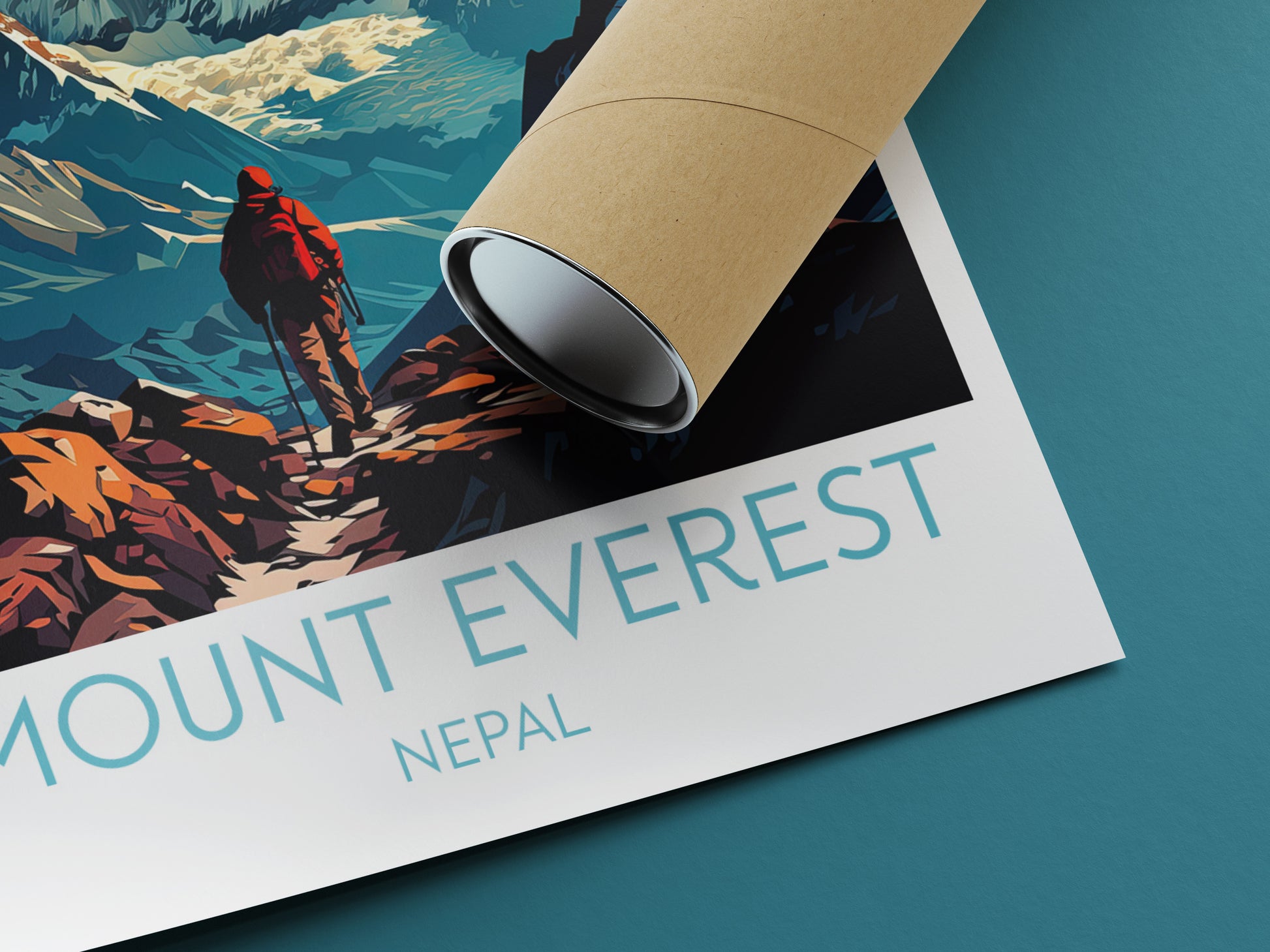 mount everest travel poster rolled nepal