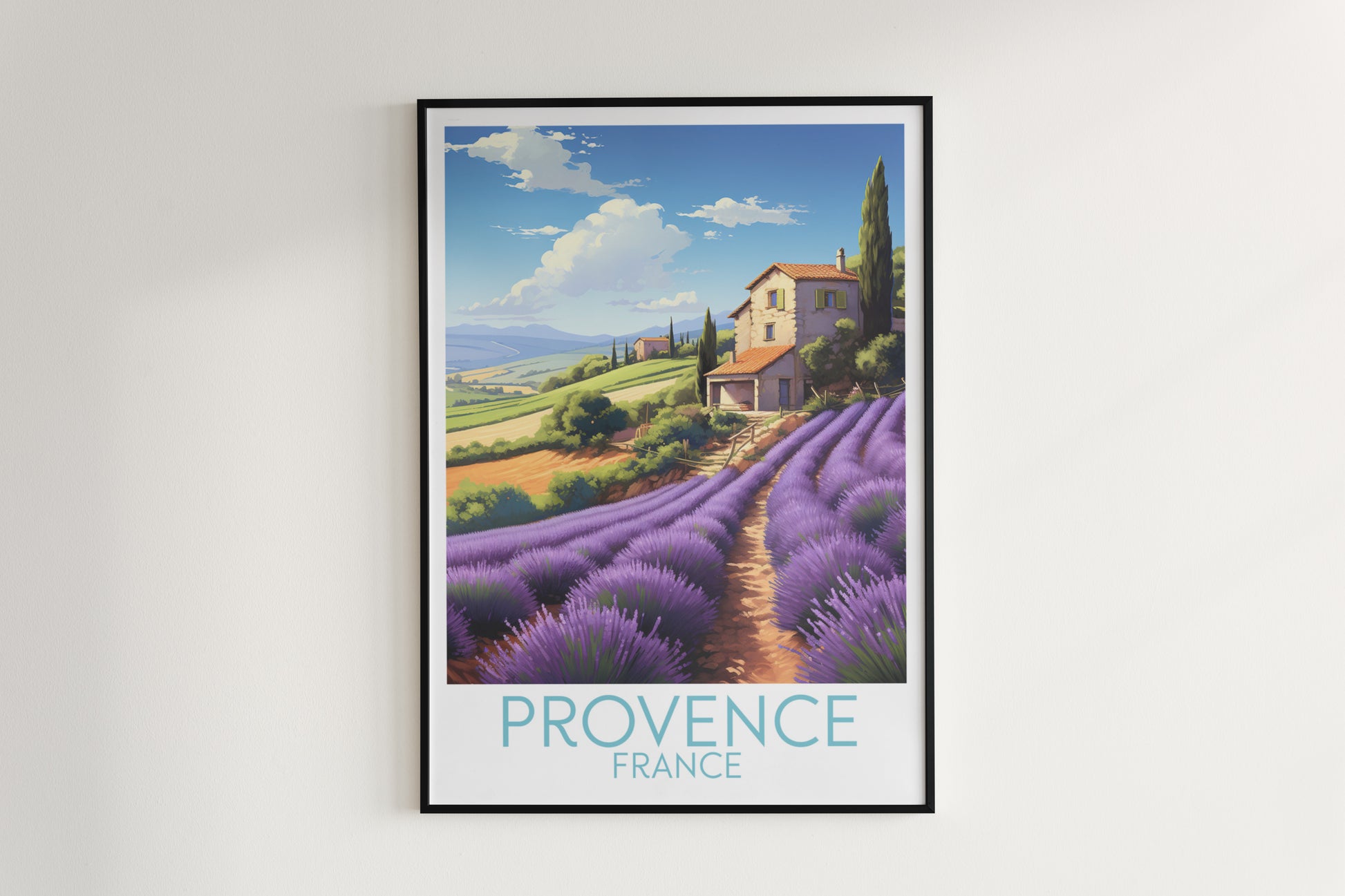 provence travel poster hanged on the wall france