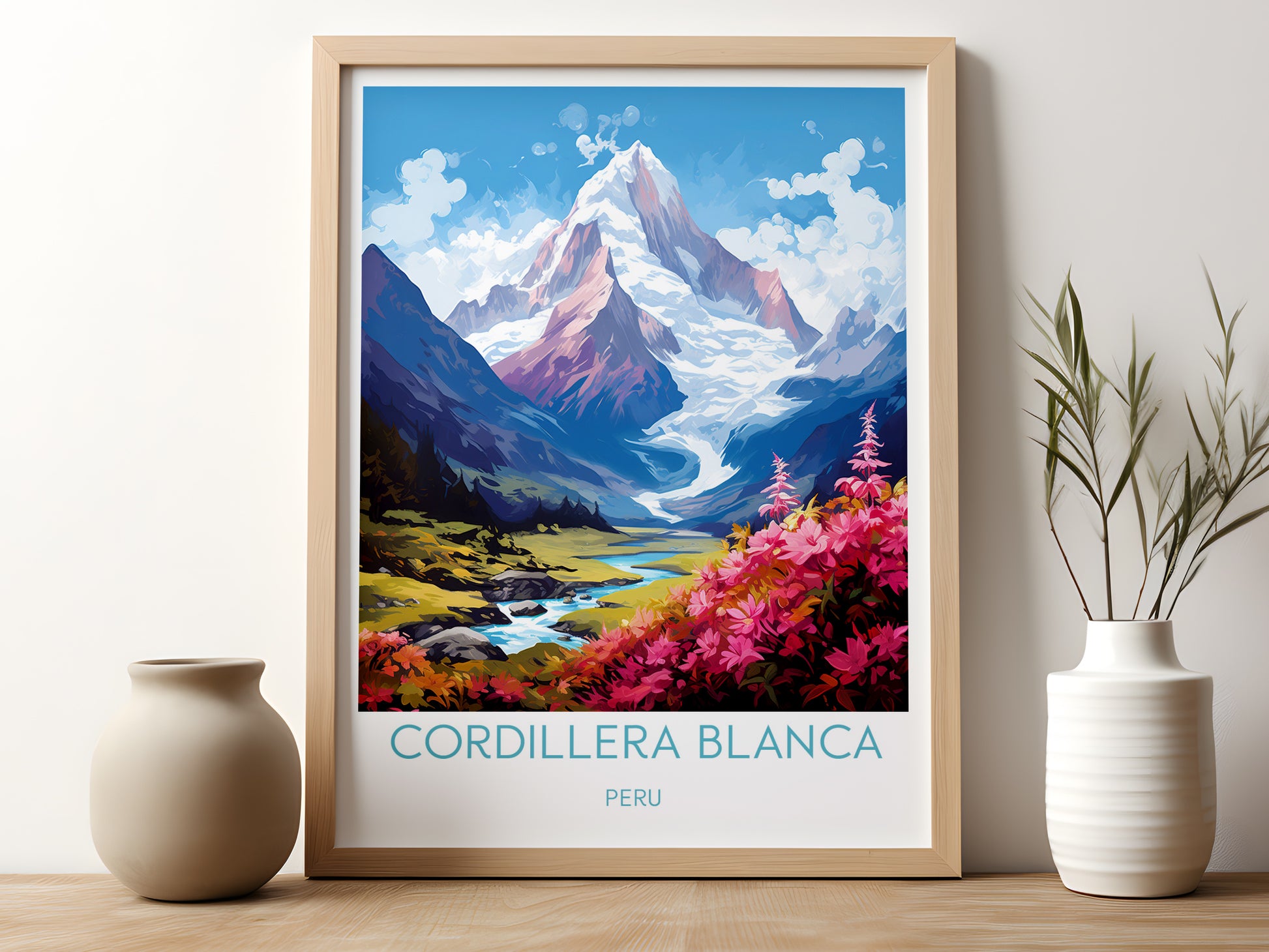 cordillera blanca travel poster for kitchen peru