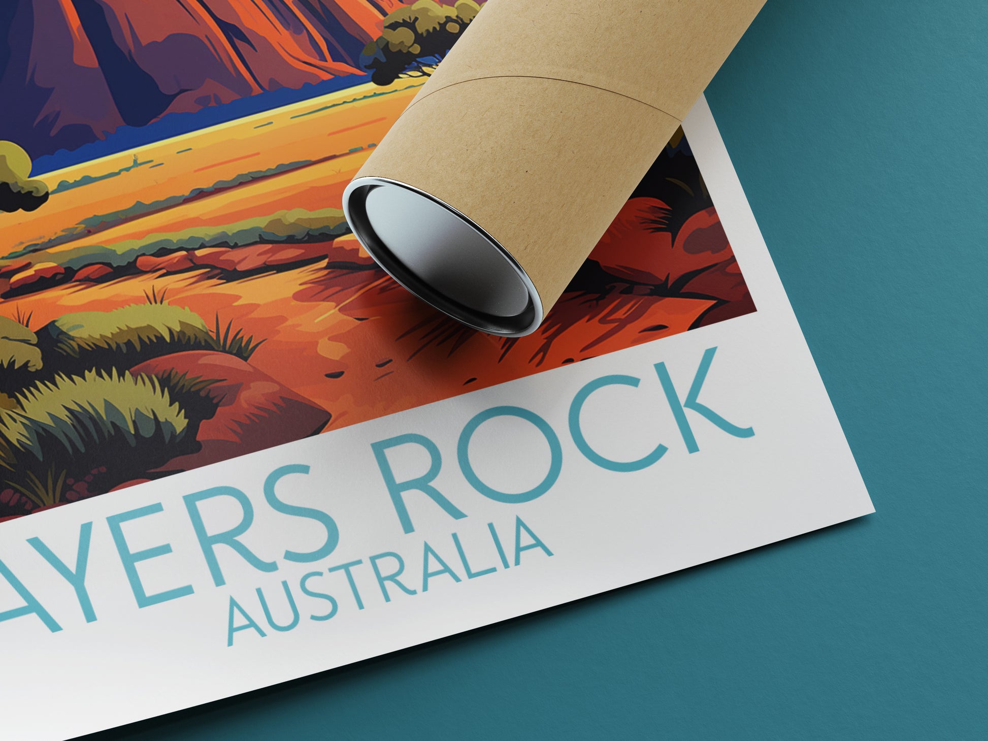 ayers rock travel poster rolled australia