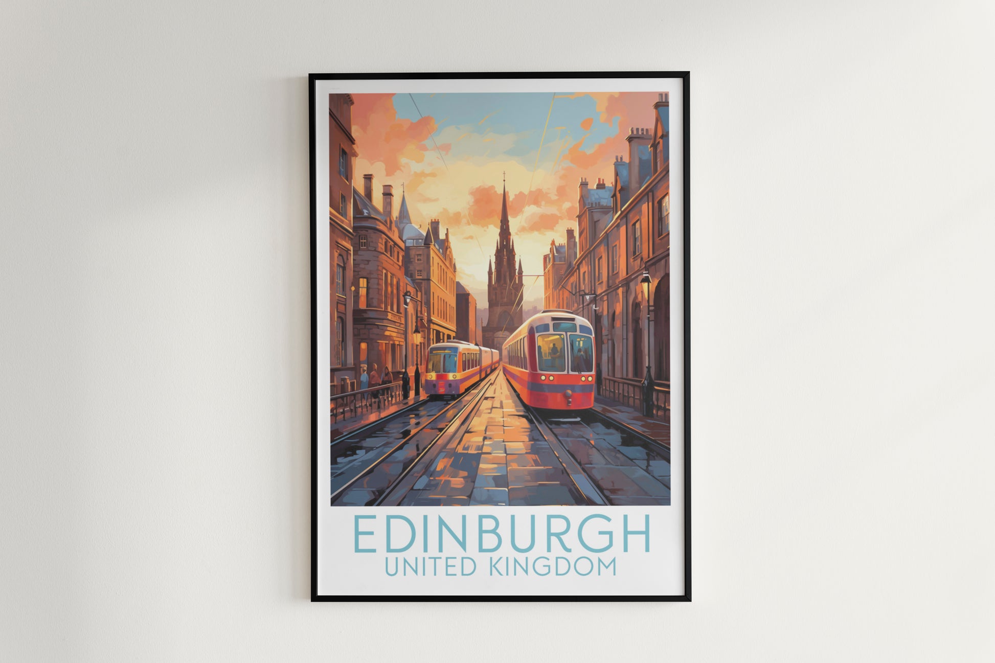 edinburgh travel poster hanged on the wall united kingdom