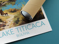 lake titicaca travel poster rolled bolivia