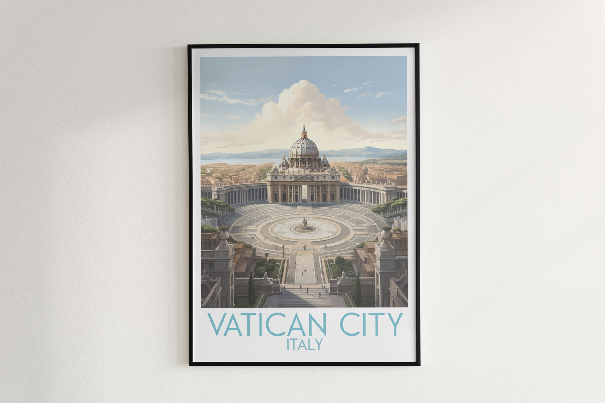 vatican city travel poster hanged on the wall italy