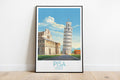 pisa travel poster on the ground italy