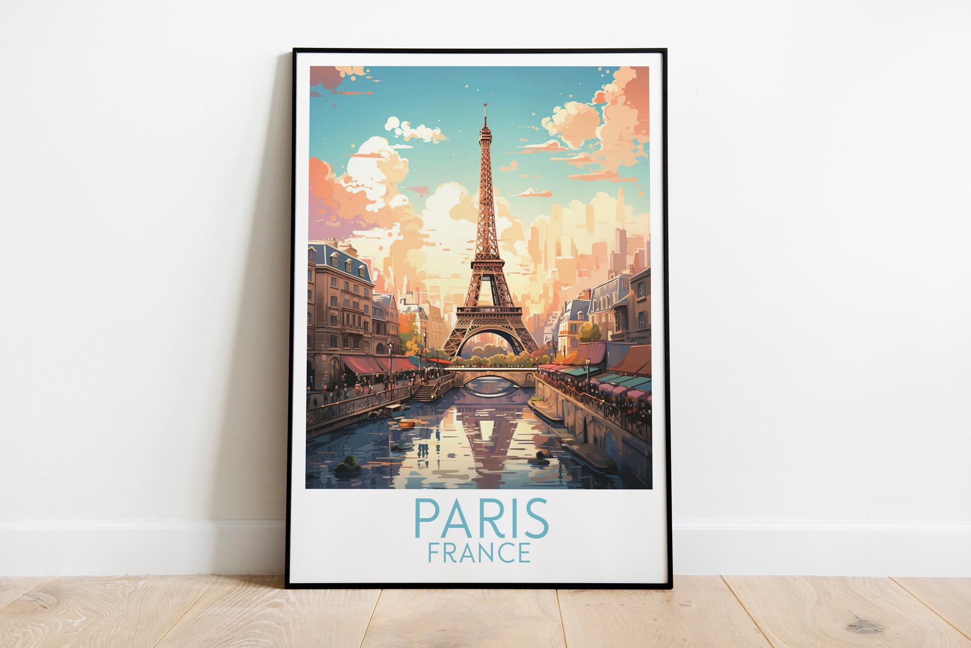 paris travel poster on the ground france