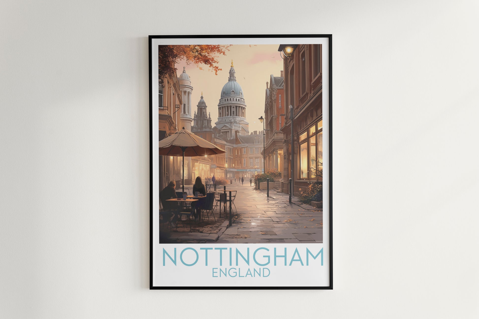 nottingham travel poster hanged on the wall england