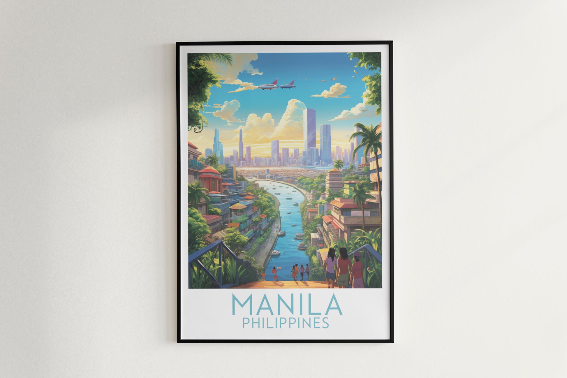 manila travel poster hanged on the wall philippines