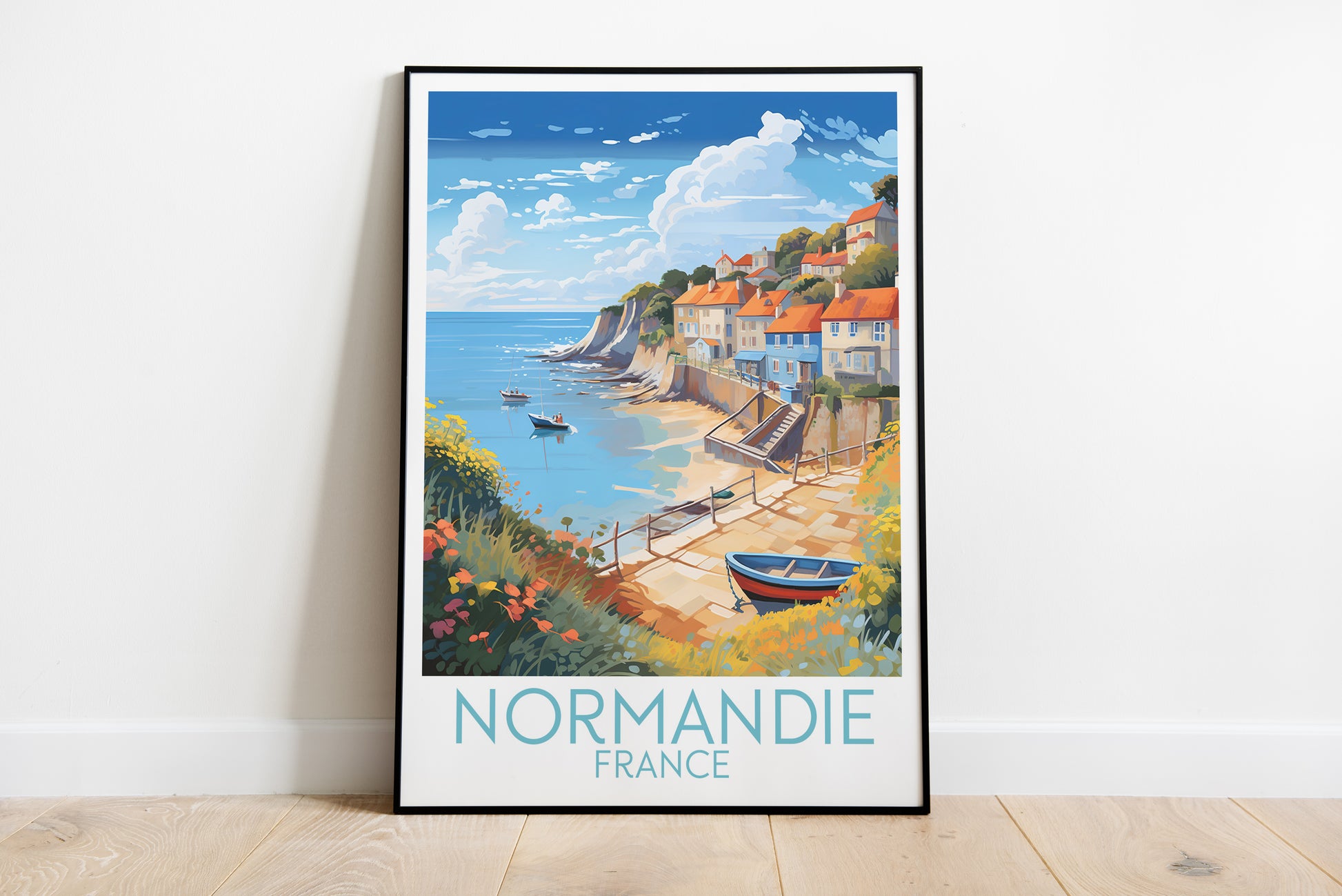 normandie travel poster on the ground france