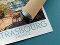 strasbourg travel poster rolled france