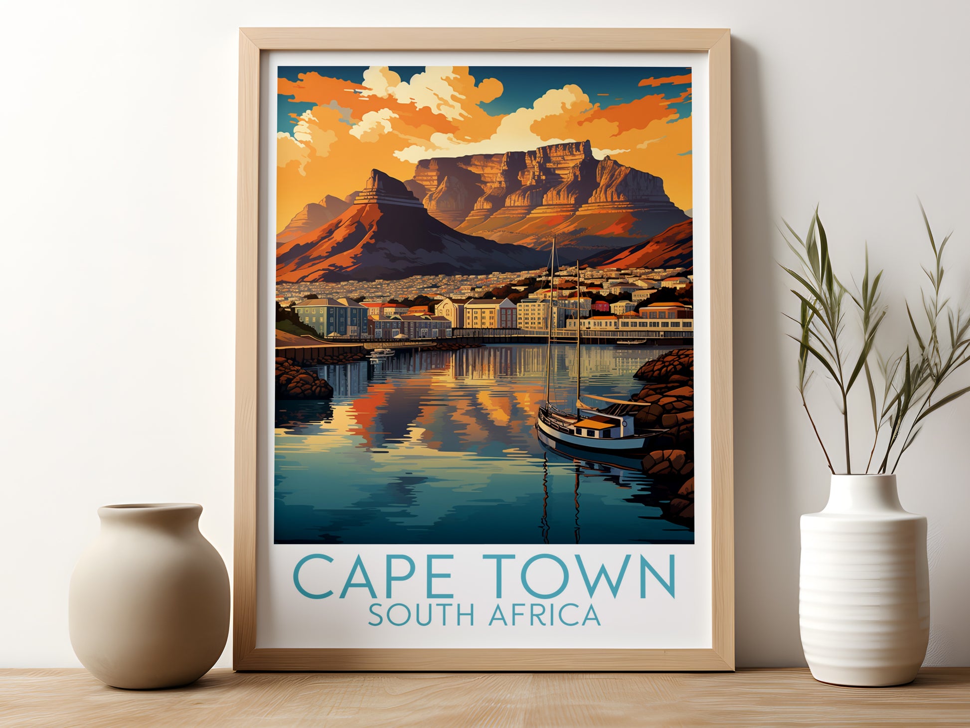 cape town travel poster for kitchen south africa