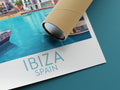 ibiza travel poster rolled spain