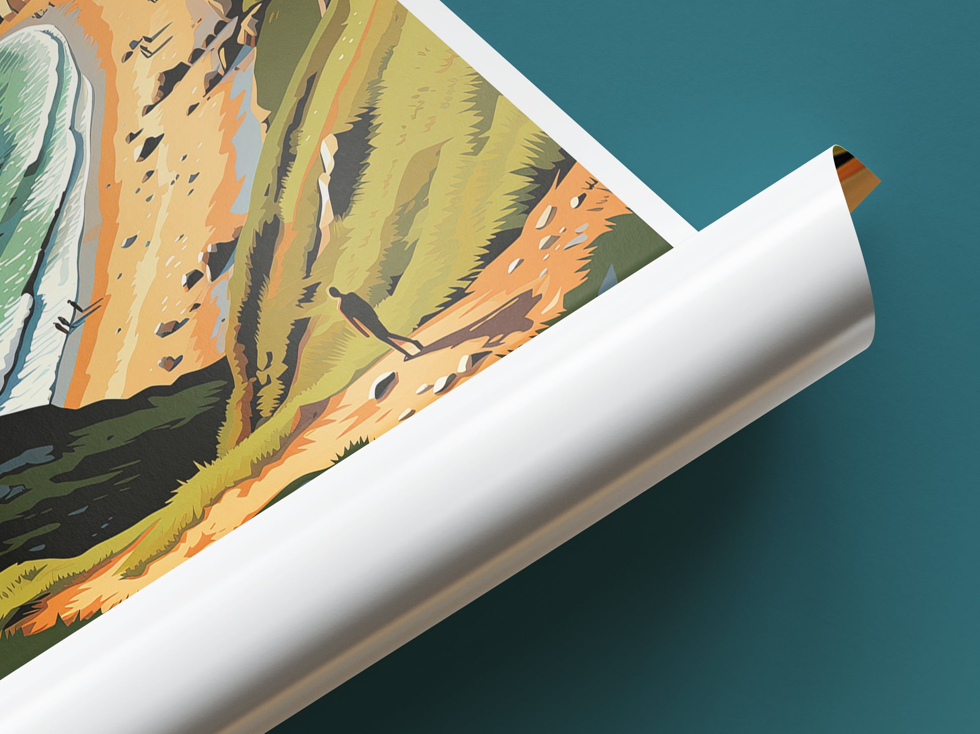 durdle door travel poster tube dorset