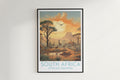 south africa travel poster hanged on the wall african savanna