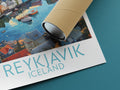 reykjavik travel poster rolled iceland