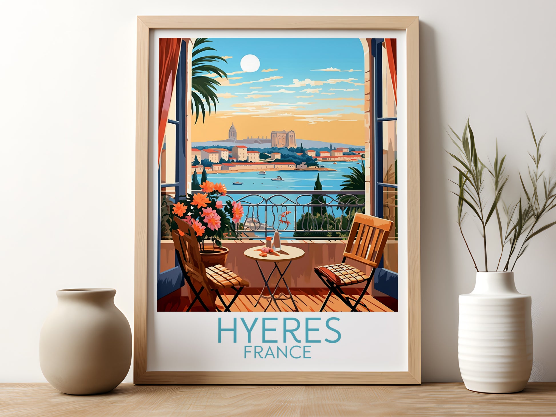 hyeres travel poster for kitchen france