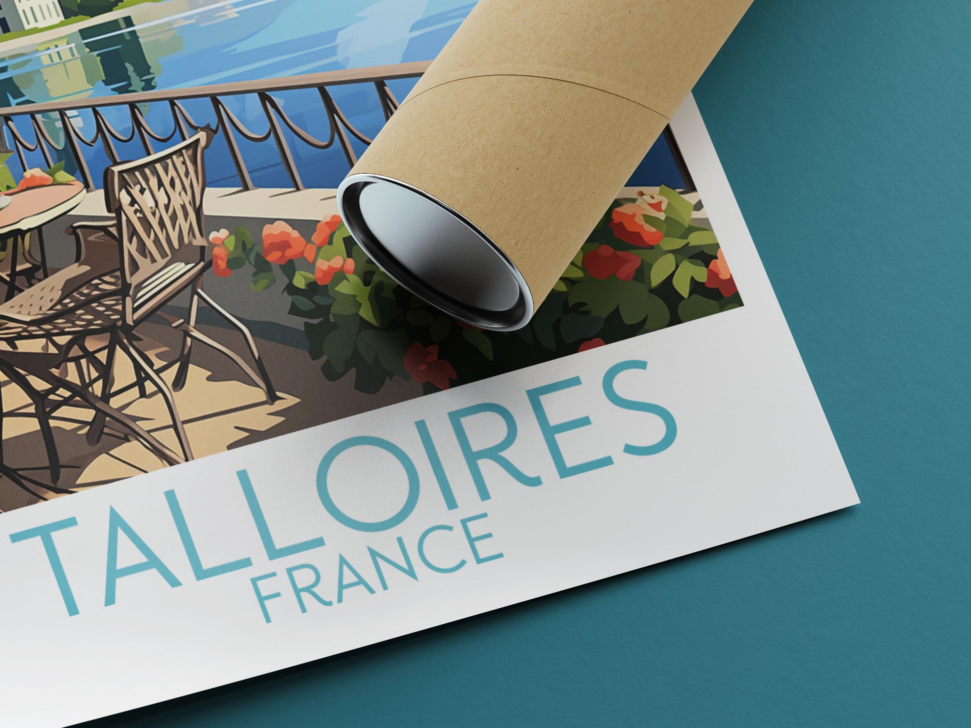 talloires travel poster rolled france