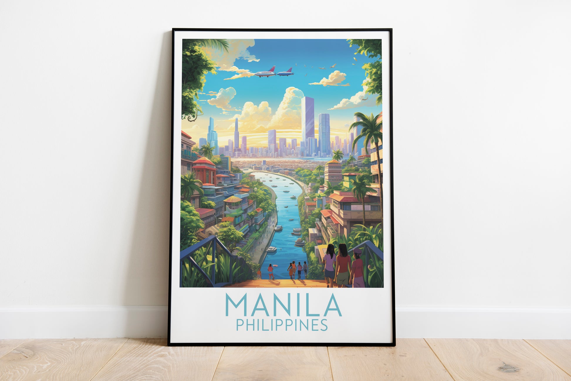 manila travel poster on the ground philippines