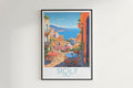 sicily travel poster hanged on the wall italy