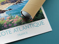 cote atlantique travel poster rolled france