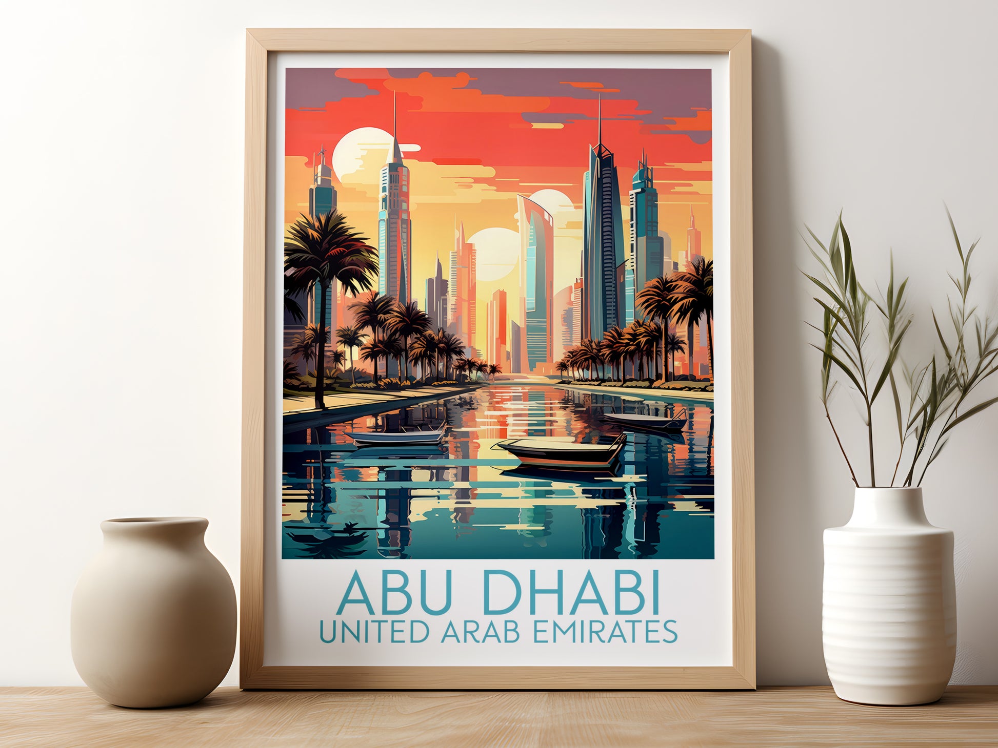 abu dhabi travel poster for kitchen united arab emirates