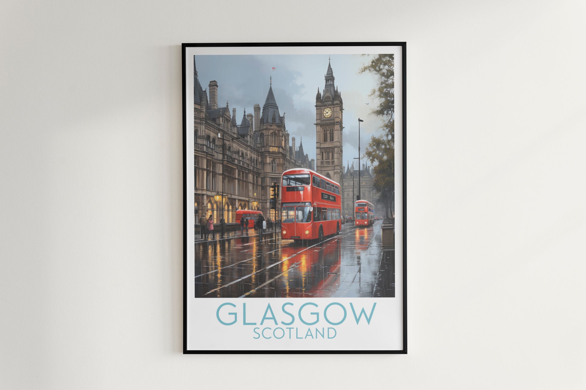 glasgow travel poster hanged on the wall scotland