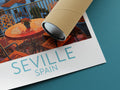 seville travel poster rolled spain