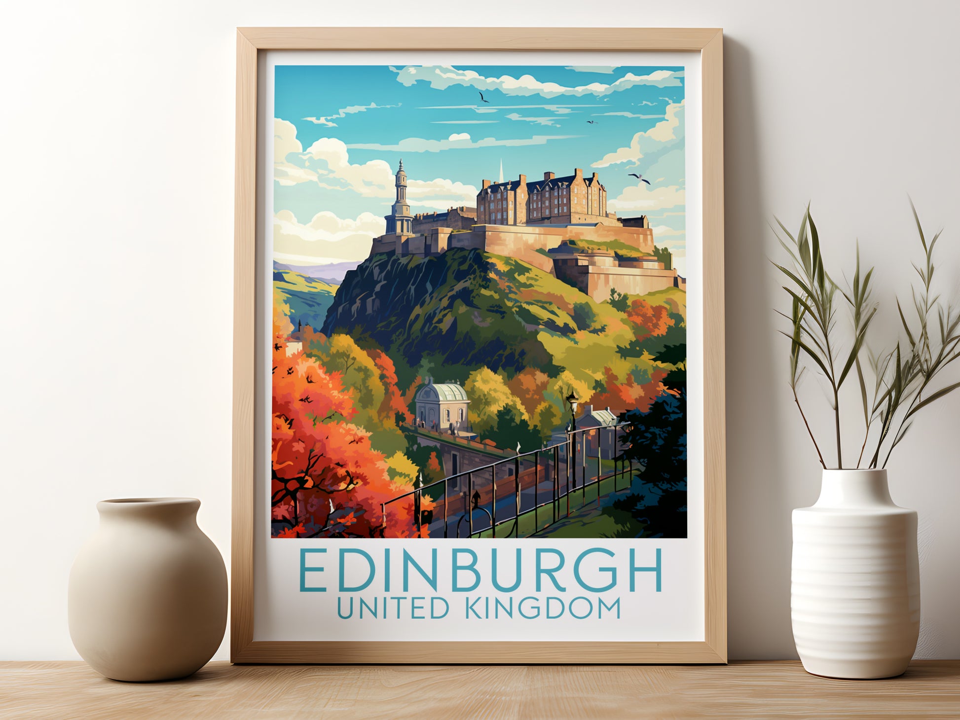 edinburgh travel poster for kitchen united kingdom