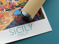 sicily travel poster rolled italy