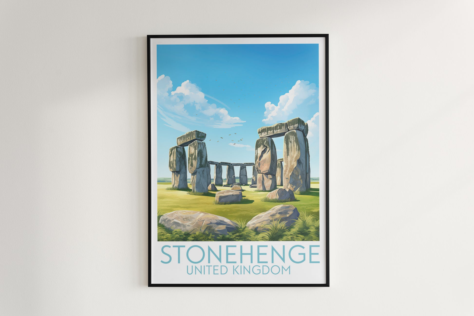 stonehenge travel poster hanged on the wall united kingdom