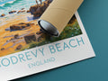 godrevy beach travel poster rolled england