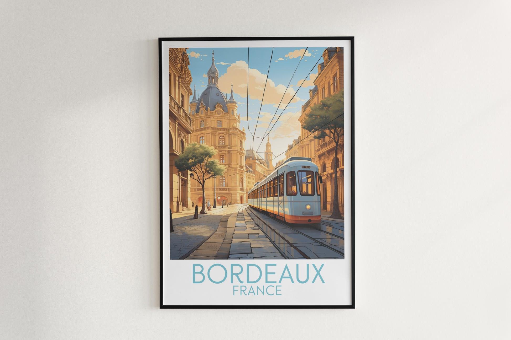 bordeaux travel poster hanged on the wall france