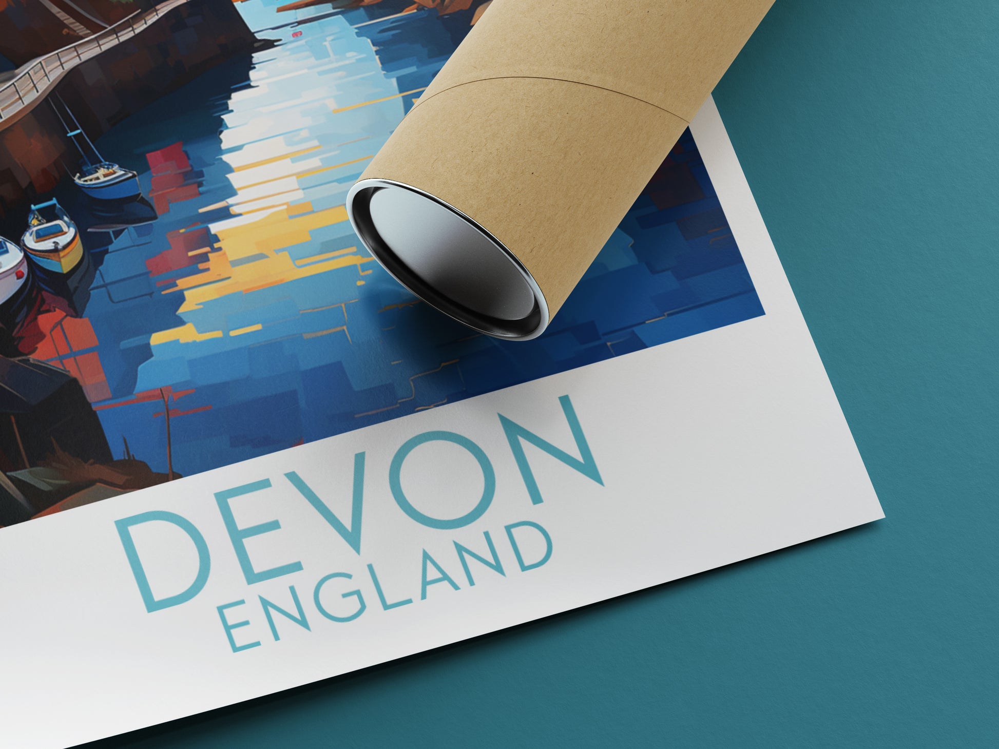 devon travel poster rolled england