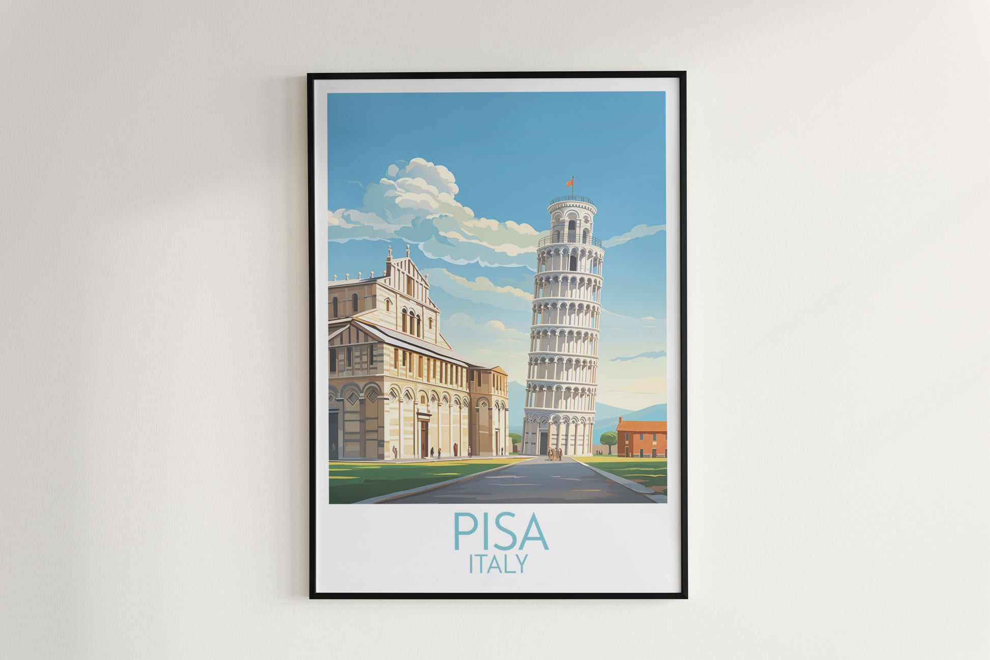 pisa travel poster hanged on the wall italy