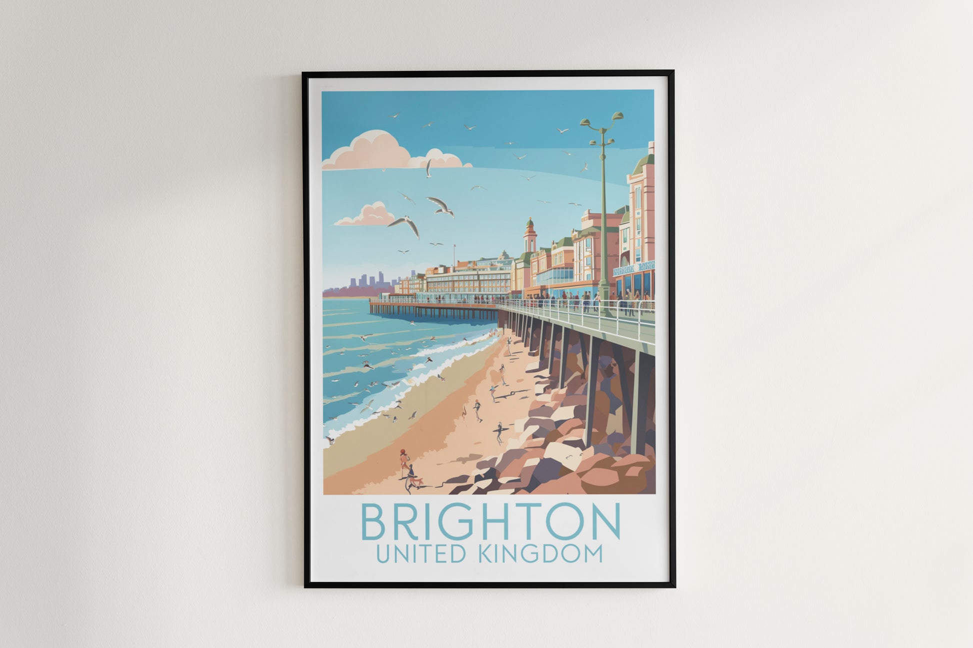 brighton travel poster hanged on the wall united kingdom