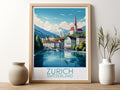 zurich travel poster for kitchen switzerland