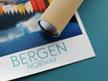 bergen travel poster rolled norway