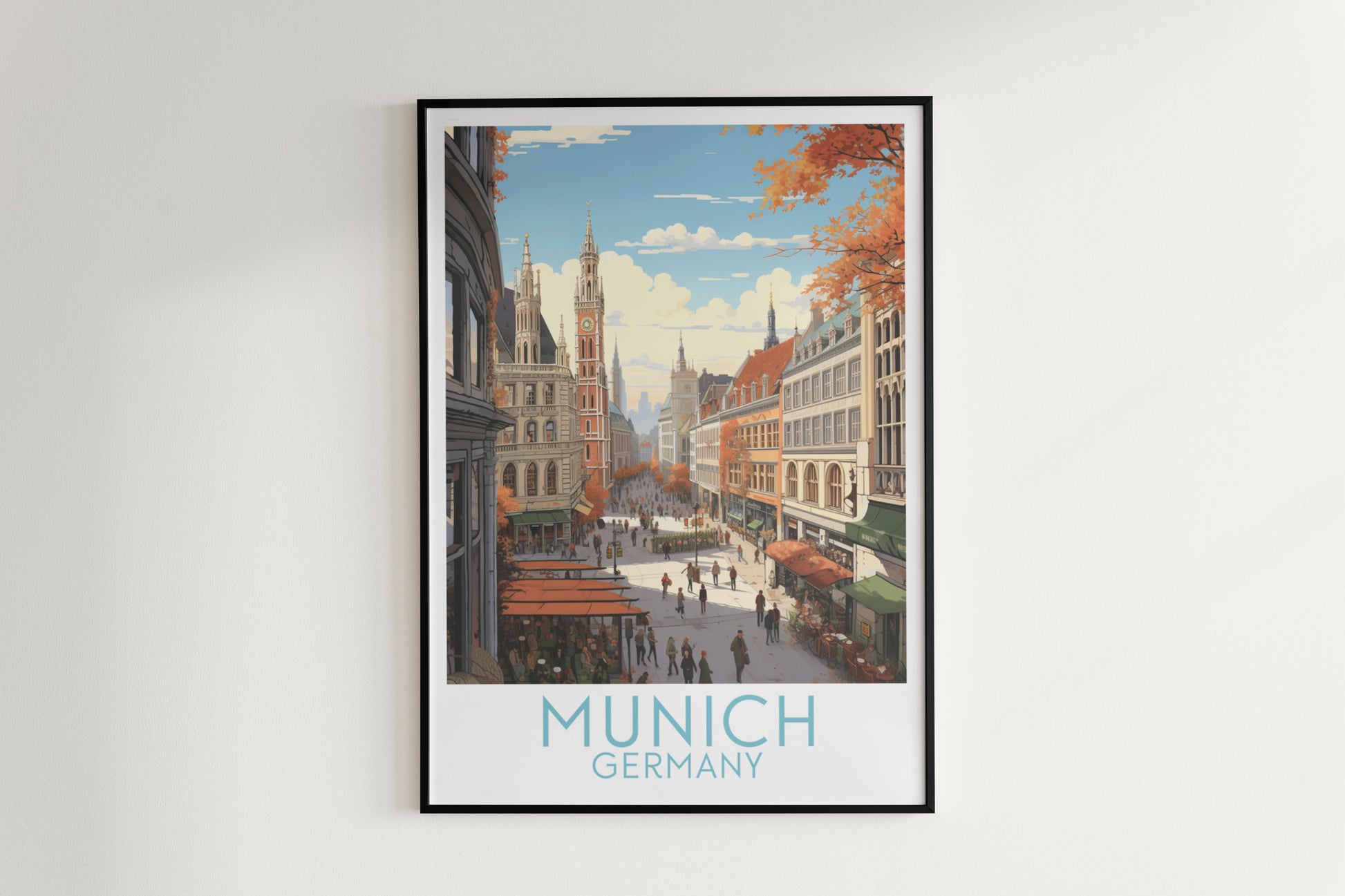 munich travel poster hanged on the wall germany