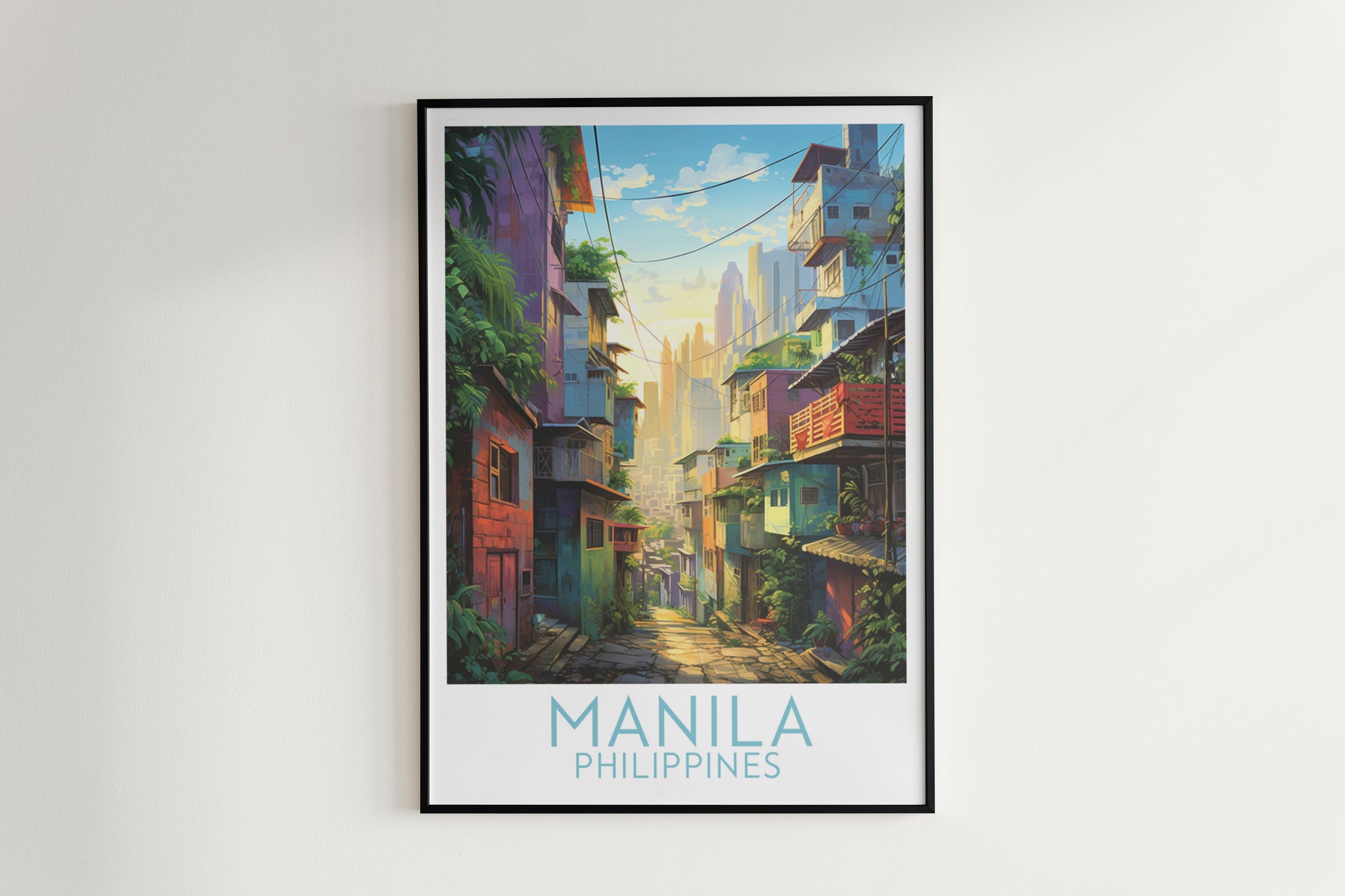 manila travel poster hanged on the wall philippines