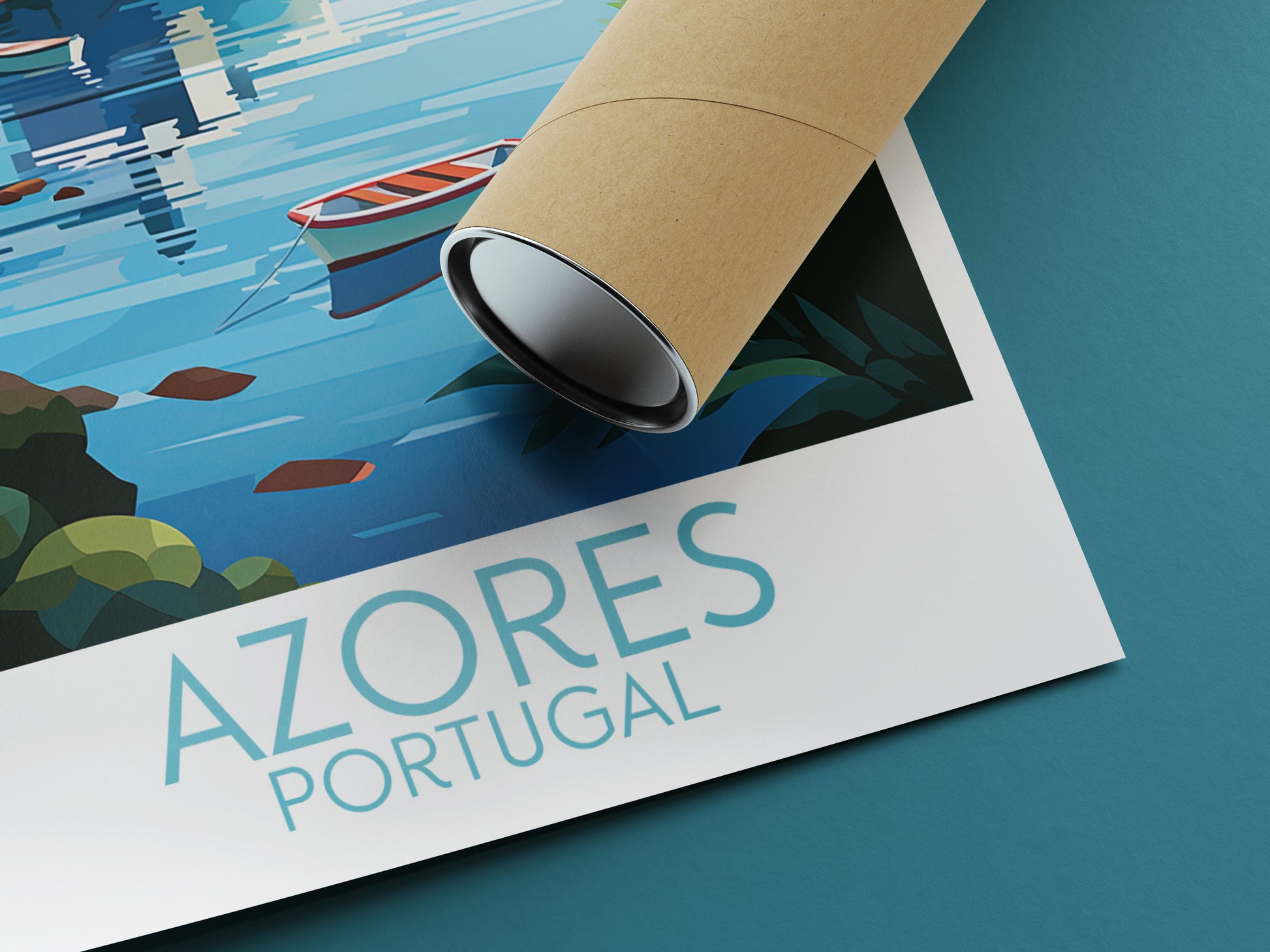 azores travel poster rolled portugal